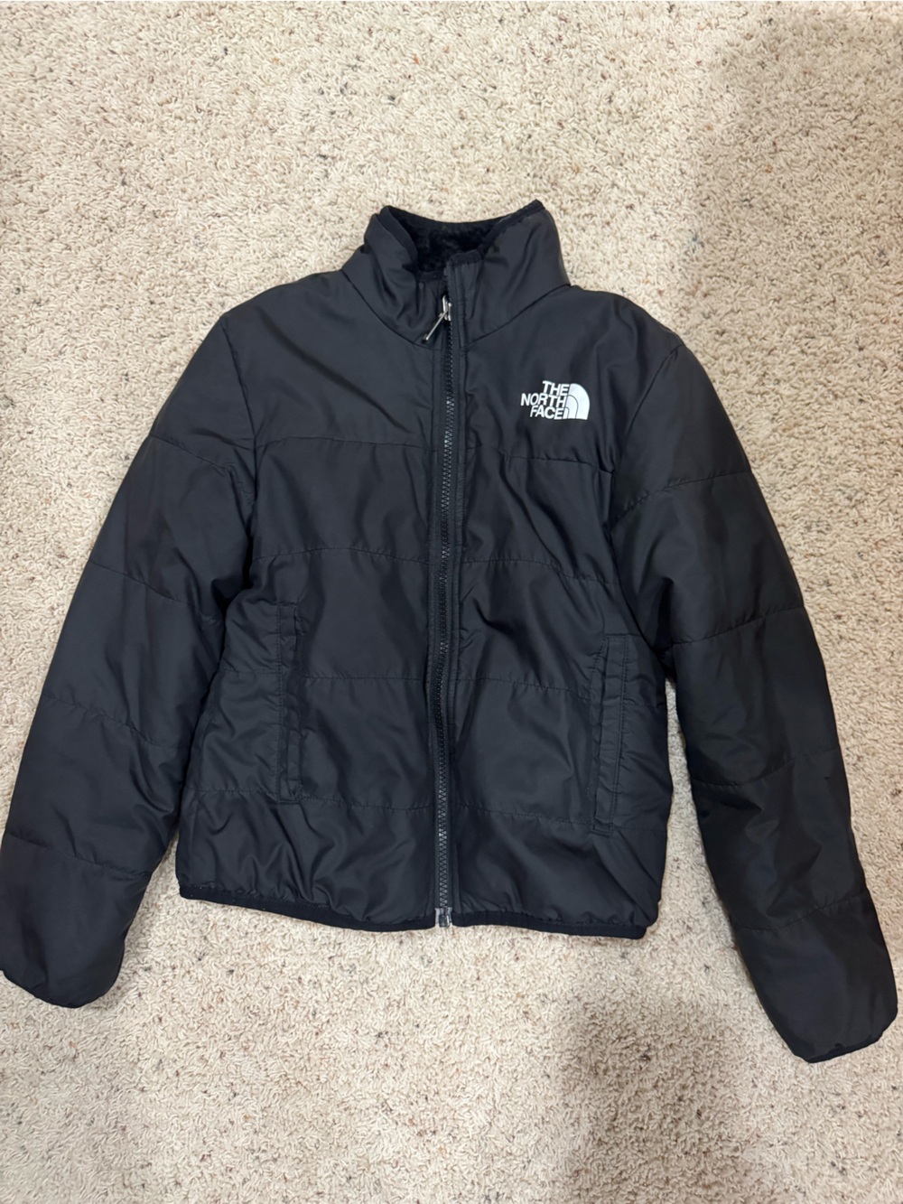 The North Face Black Kids Puffer Jacket with Logo